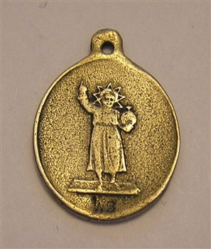 Infant Child Jesus White Bronze Medal 15/16"
