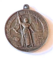 French Joan of Arc White Bronze Medal 1 1/2"