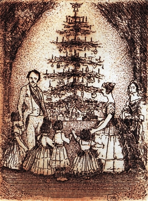 Quality Print Victorian Christmas Scene