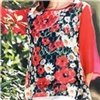 LINDI Red Multicolored Floral Print Packable Stretch Tunic Top