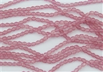 4mm Firepolish Czech Glass Beads - Milky Pink Transparent