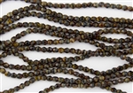 4mm Firepolish Czech Glass Beads - Opaque Chroust Tigers Eye