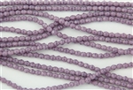 4mm Firepolish Czech Glass Beads - Opaque Coral Lavender Purple