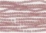4mm Firepolish Czech Glass Beads - HurriCane Sweet Pink Matte