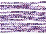 4mm Firepolish Czech Glass Beads - Dual Coated Tanzanite Fuchsia