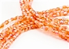 4mm Firepolish Czech Glass Beads - Etched Crystal Orange Rainbow