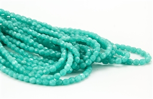 4mm Firepolish Czech Glass Beads - Turquoise Opalite