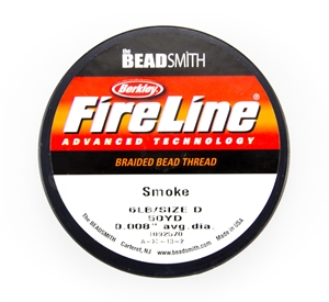 6LB Test - Size D Berkley Fireline Thread 50 Yard Spool - Smoke