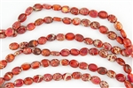 10x8mm Aqua Terra Jasper Gemstone Puffed Oval Beads - Orange