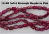 14x10mm Aqua Terra Jasper Gemstone Puffed Rectangle Beads - Raspberry Pink