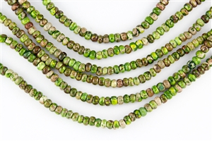 6x4mm Aqua Terra Jasper Gemstone Rondelle Beads - Green