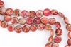 12mm Aqua Terra Jasper Gemstone Puffed Coin Beads - Light Red