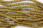 CzechMates 3x6mm Bricks Czech Glass Beads -  Matte Metallic Goldenrod B21