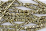 CzechMates 3x6mm Bricks Czech Glass Beads -  Ultra Luster Green Opaque B31