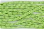 CzechMates 3x6mm Bricks Czech Glass Beads - Opaque Honeydew Matte B58