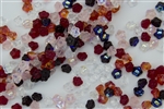 7mm Czech Button Style Flower Beads - Valentines Mix #BF100
