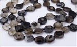 Natural Black Agate Gemstone Faced and Faceted Nugget Beads