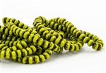 5x3mm Czech Glass Beads Faceted Rondelles - Opaque Avocado Picasso