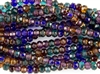 6x4mm Czech Glass Beads Faceted Rondelles - Dark Gemstone Mix Copper