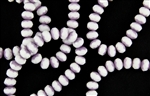 8x6mm Czech Glass Beads Faceted Rondelles - White Purple Luster