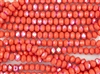 8x6mm Czech Glass Beads Faceted Rondelles - Coral AB