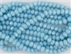 8x6mm Czech Glass Beads Faceted Rondelles - Aqua Opal AB