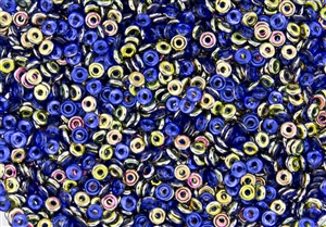 4mm Czech Glass O Beads - Sapphire Vitral