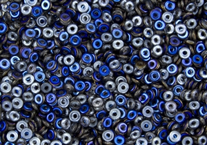 4mm Czech Glass O Beads - Crystal Azuro Iris Blue