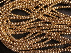 3mm Czech Glass Round Spacer Beads - 24K Gold Plated