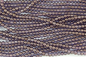 3mm Czech Glass Round Spacer Beads - Bronze Illusion