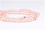 4mm Czech Glass Round Spacer Beads - Transparent Rosaline Pink AB