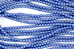 4mm Czech Glass Round Spacer Beads - Blue Metallic Suede