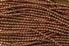 50% SPECIAL - 4mm Czech Glass Round Spacer Beads - Copper Penny Metallic **Some Beads Tarnishing**