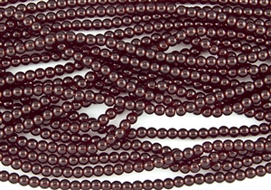 4mm Czech Glass Round Spacer Beads - Garnet Transparent