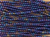 4mm Czech Glass Round Spacer Beads - Iris Blue Metallic