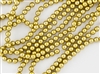 4mm Czech Glass Round Spacer Beads - Pearlized Gold