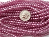 4mm Czech Glass Round Pearl Light Spacer Beads - Pink Mauve