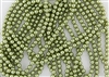 4mm Czech Glass Round Spacer Beads - Pearlized Olive