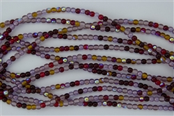 4mm Czech Glass Round Spacer Beads - Vineyard Mix