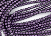 6mm Czech Glass Round Spacer Beads - Black Currant Polychrome