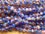 8mm Czech Crackle Glass Round Spacer Beads - Pink n' Blue