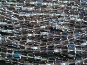 6mm Flat Square Czech Glass Beads - Twilight Alexandrite