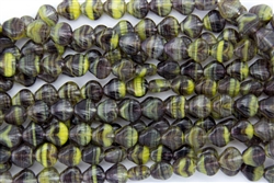 9mm Czech Shells - Dark Amethyst Yellow Stripes