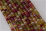 4x6mm Faceted Crystal Designer Glass Rondelle Beads - Autumn Leaves Mix