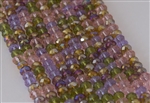 4x6mm Faceted Crystal Designer Glass Rondelle Beads - Spring Perennial Flowers Mix