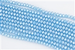 5x8mm Faceted Crystal Designer Glass Rondelle Beads - Opaque Blue Opal AB
