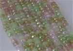 5x8mm Faceted Crystal Designer Glass Rondelle Beads - Sakura Cherry Blossom Mix