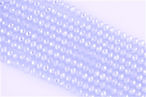 5x8mm Faceted Crystal Designer Glass Rondelle Beads - Opal Periwinkle AB (Color Changing)
