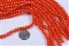 5x8mm Faceted Crystal Designer Glass Rondelle Beads - Opaque Orange Flame Opal AB