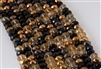 5x8mm Faceted Crystal Designer Glass Rondelle Beads - Rich Bronze Mocha Mix